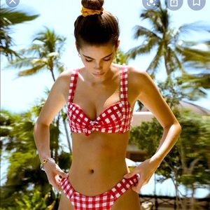 GORGEOUS! Red Gingham Montce Bikini 😍